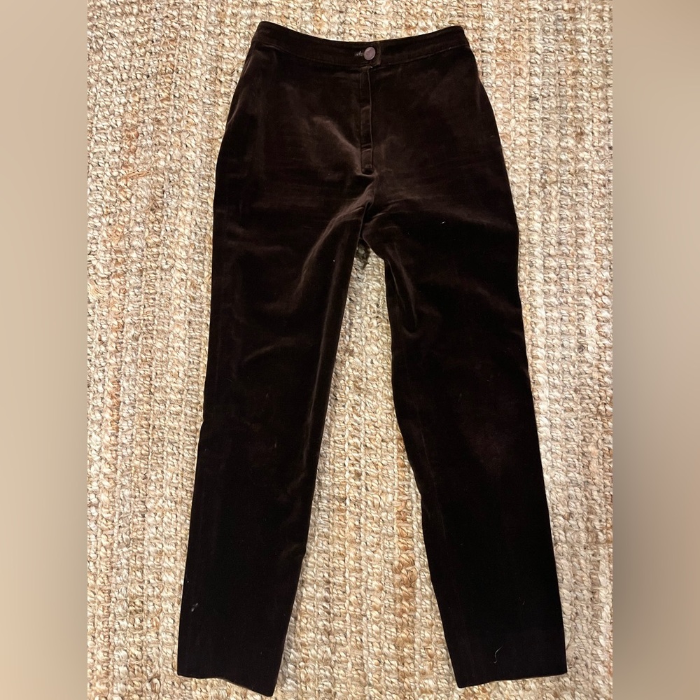 Plush chocolate cigarette pants
